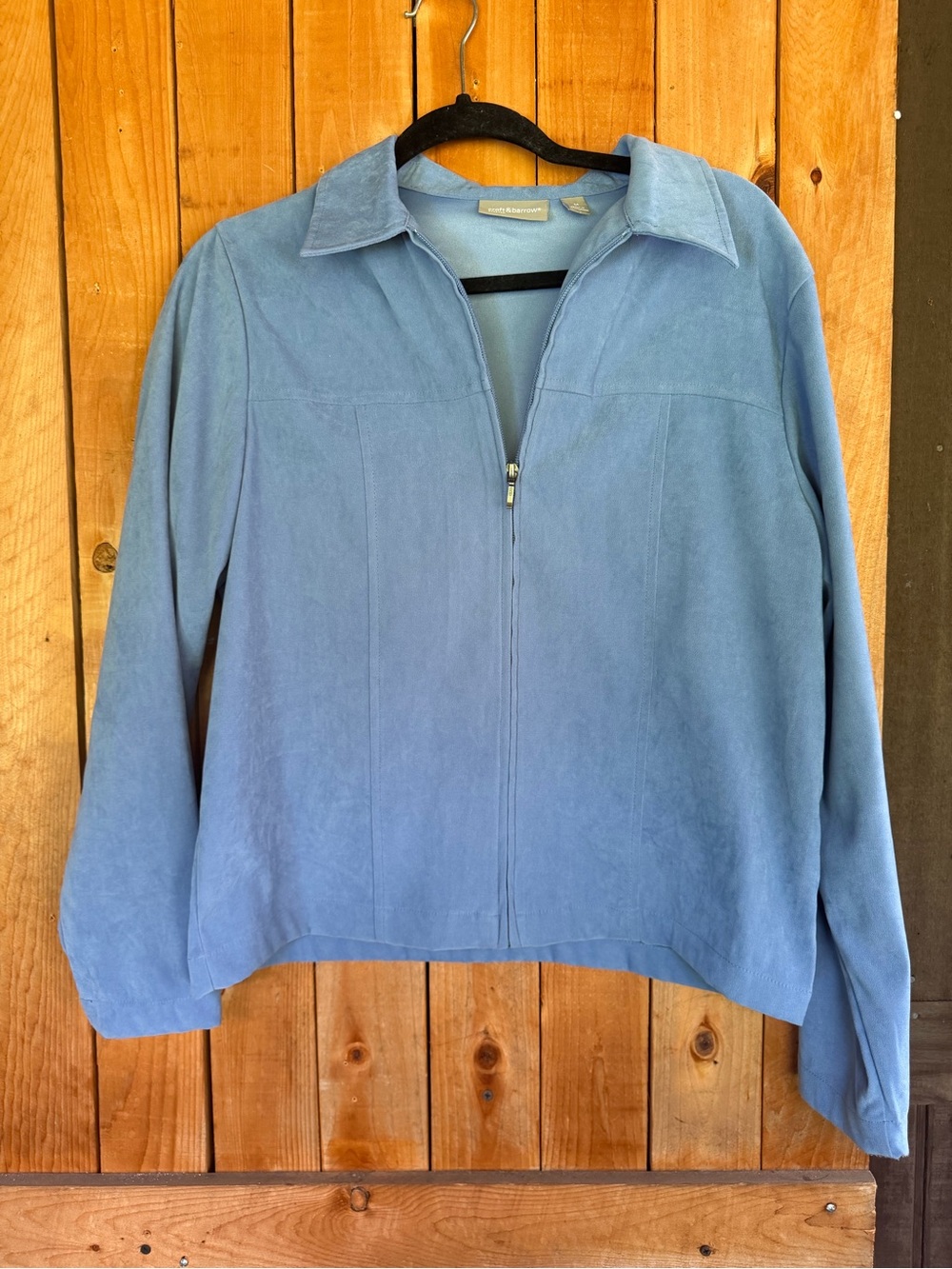 Powder Blue Suede Zip-Front Jacket - Women